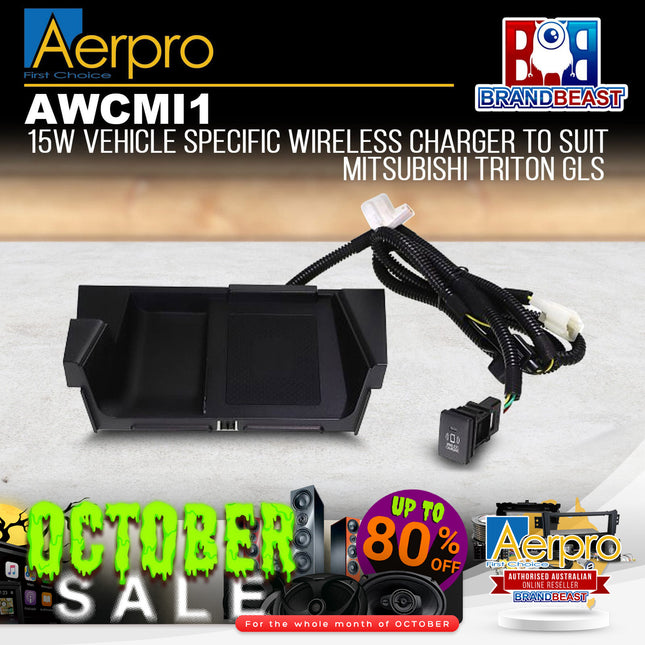 Aerpro AWCMI1 15W Wireless Smartphone Charger Suit Mitsubishi Triton 2019 - ON