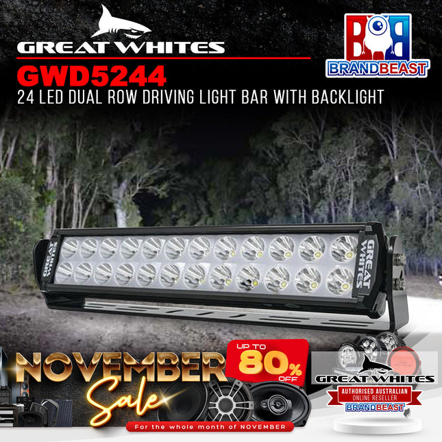 Great Whites GWD5244 24 LED Dual Row Driving Light Bar with Backlight