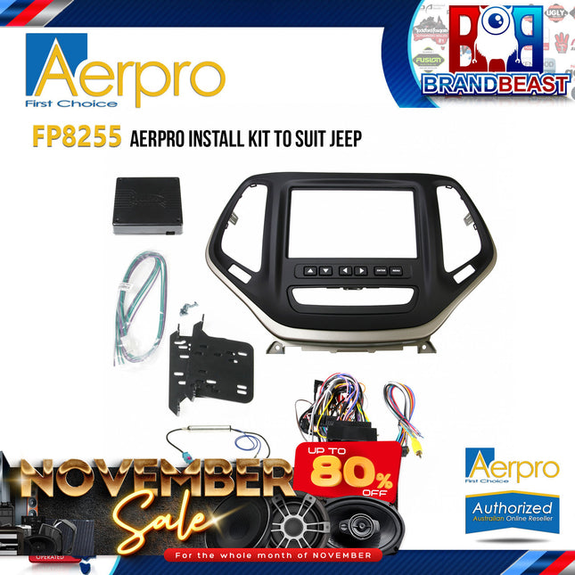 Aerpro FP8255 Double DIN Black/Bronze Install Kit Suit Jeep Cherokee 2015 - KL