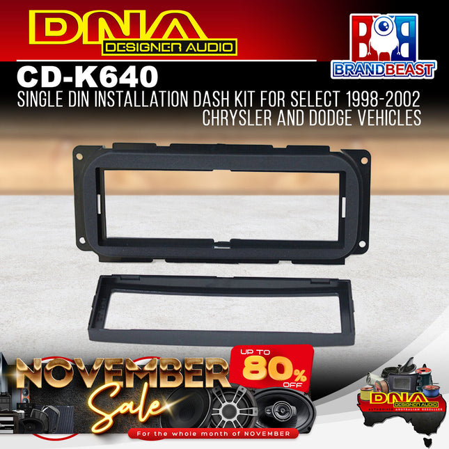 DNA CD-K640 Single DIN Fascia Panel to Suit Chrysler/Dodge/Jeep