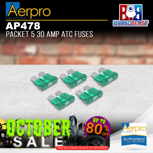 Aerpro AP478 30 Amp ATC Fuses Suits AP472 Fuse Holder - Packet of 5