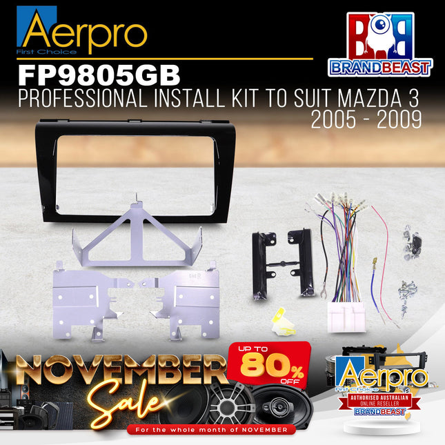Aerpro FP9805GB Professional Installation Kit to Suit Mazda 3