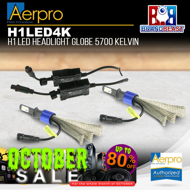 Aerpro H1Led4K H1 Led Headlight Globe 5700 Kelvin