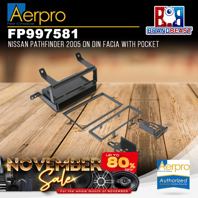 Aerpro FP997581 Single/Double DIN Facia Kit With Pocket Suit Nissan Pathfinder