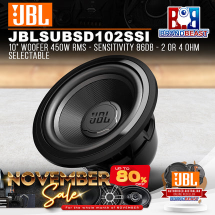 Stadium 102SSI 10" Woofer 450W RMS – Sensitivity 86DB – 2 or 4 Ohm Selectable