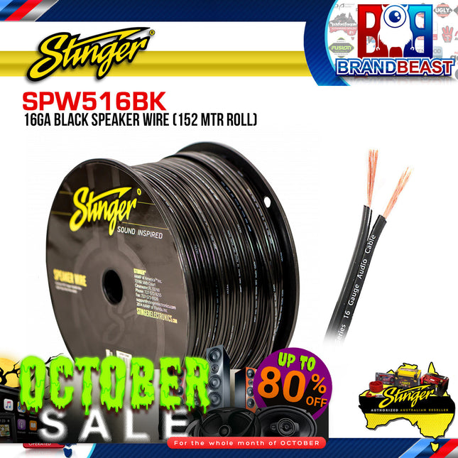 Stinger SPW516BK 152 Meter Roll 16GA Black Speaker Cable