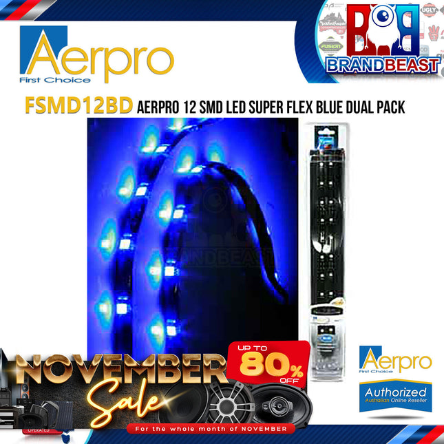 Aerpro FSMD12BD Dual Pack 12 SMD LED Super Flex Blue