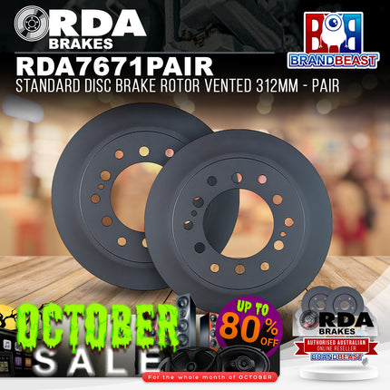 RDA Brakes RDA7671 Standard Disc Brake Rotor Vented 312mm - Pair
