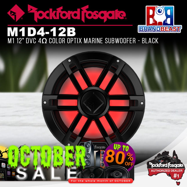 Rockford Fosgate M1D4-12B M1 12" DVC 4Œ© Color Optix Marine Subwoofer - Black