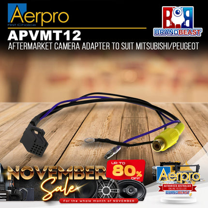 Aerpro APVMT12 Aftermarket Camera Adapter Suit Mitsubishi/Peugeot