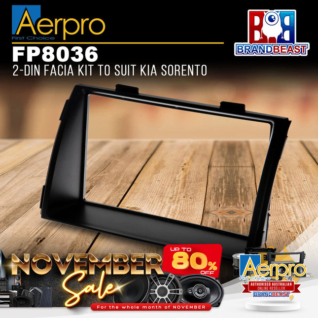 Aerpro FP8036 Double DIN Matte Black Facia Kit Suit Kia Sorento 2009 - 2012 XM