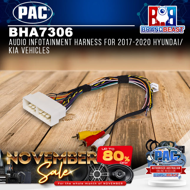 PAC BHA7306 Audio Infotainment Harness for 2017-2020 Hyundai/Kia Vehicles