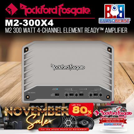 Rockford Fosgate M2-300X4 M2 300 Watt 4-Channel Element Ready™ Marine Amplifier