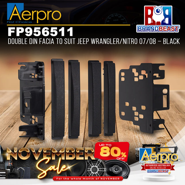 Aerpro FP956511 2DIN Black Facia Kit Suit Jeep/Dodge/Chrysler Various Models
