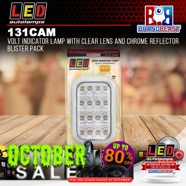 LED Autolamps 131CAM Volt Indicator Lamp Clear Lens Chrome Reflector BlisterPack