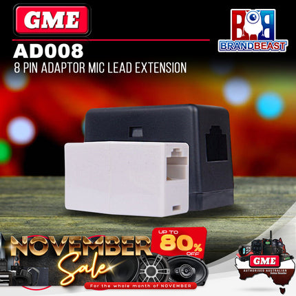 GME AD008 8 Pin To 8 Pin Adaptor - Suit LE040 - Black