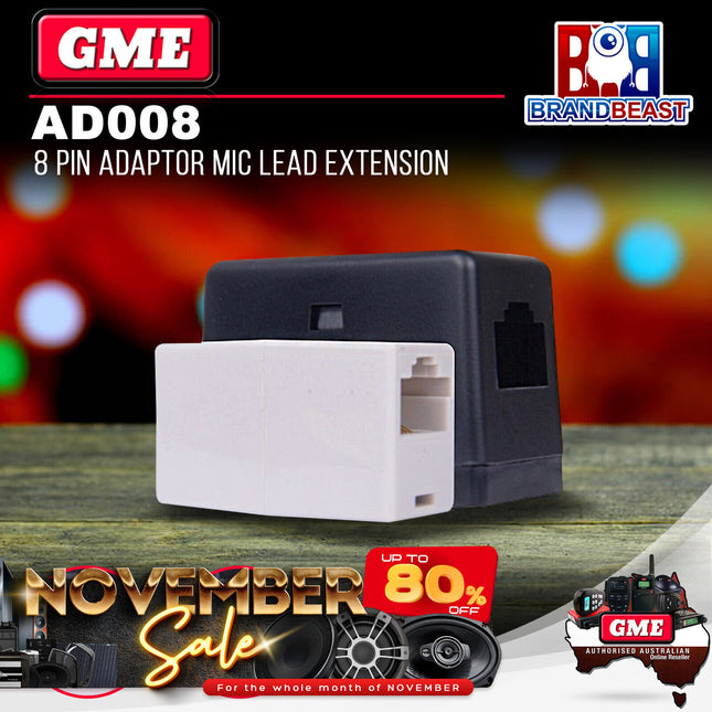 GME AD008 8 Pin To 8 Pin Adaptor - Suit LE040 - Black