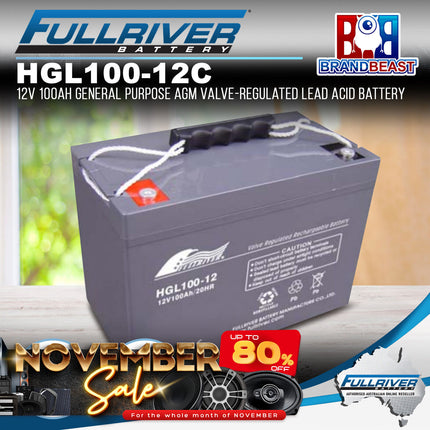 Fullriver HGL100-12C HGL Series 12V 100Ah AGM Valve-Regulated Lead Acid Battery