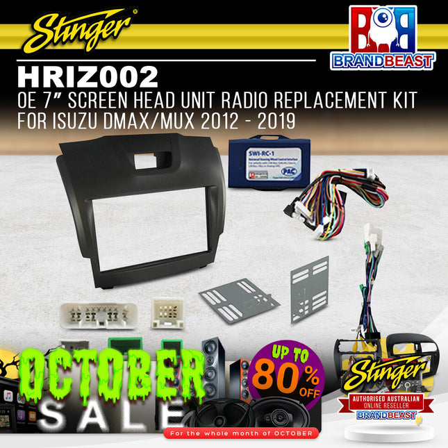 Stinger HRIZ002 OE 7" Screen Headunit Radio Replacement Kit For Isuzu D-MAX/MU-X
