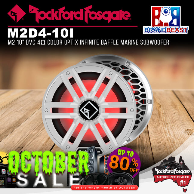 Rockford Fosgate M2D4-10I M2 10" DVC 4Œ© Color Optix Infinite Baffle Marine Subwoofer