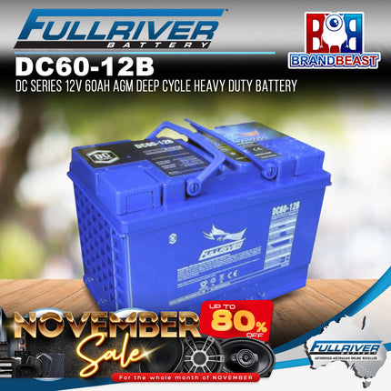 Fullriver DC60-12B DC Series 12V 60Ah AGM Deep Cycle Heavy Duty Battery