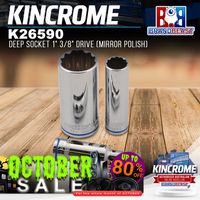 KINCROME K26590 Deep Socket 1" 3/8" Drive (Mirror Polish)