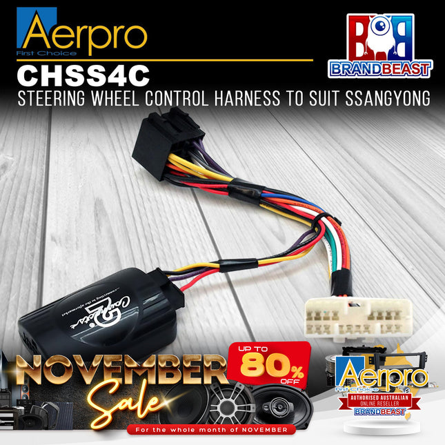 Aerpro CHSS4C Steering Wheel Control Harness Suit Ssangyong Rexton/Actyon