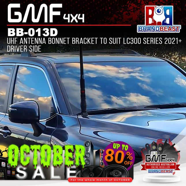 GMF4x4 BB-013D UHF Antenna Bonnet Bracket To Suit LC300 Series 2021+ Driver Side