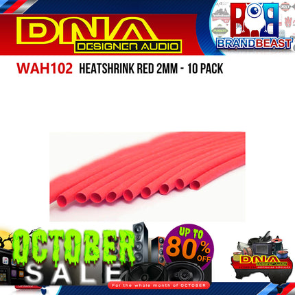 DNA WAH102 2mm Heatshrink Red - 10 Pieces