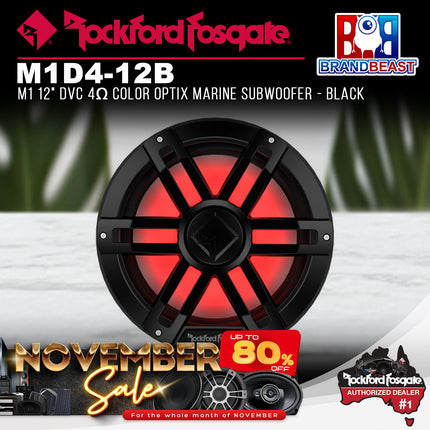 Rockford Fosgate M1D4-12B M1 12" DVC 4Œ© Color Optix Marine Subwoofer - Black