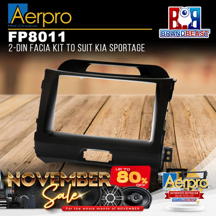 Aerpro FP8011 Double DIN Gunmetal Grey Facia Kit Suit Kia Sportage 2010 - 2013