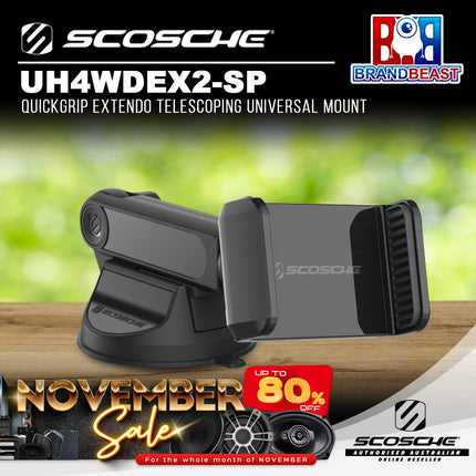 Scosche UH4WDEX2-SP QuickGrip CarMount Extendo Telescoping Universal Mount