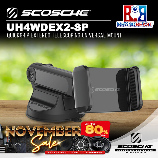 Scosche UH4WDEX2-SP QuickGrip CarMount Extendo Telescoping Universal Mount
