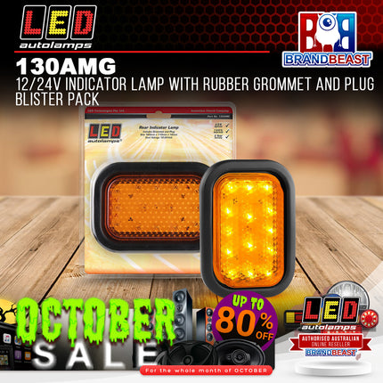 LED Autolamps 130AMG 12/24V Indicator Lamp With Rubber Grommet Plug Blister Pack