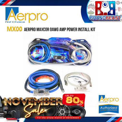 Aerpro MX00 MAXCOR 0AWG Amplifier Power Install Kit