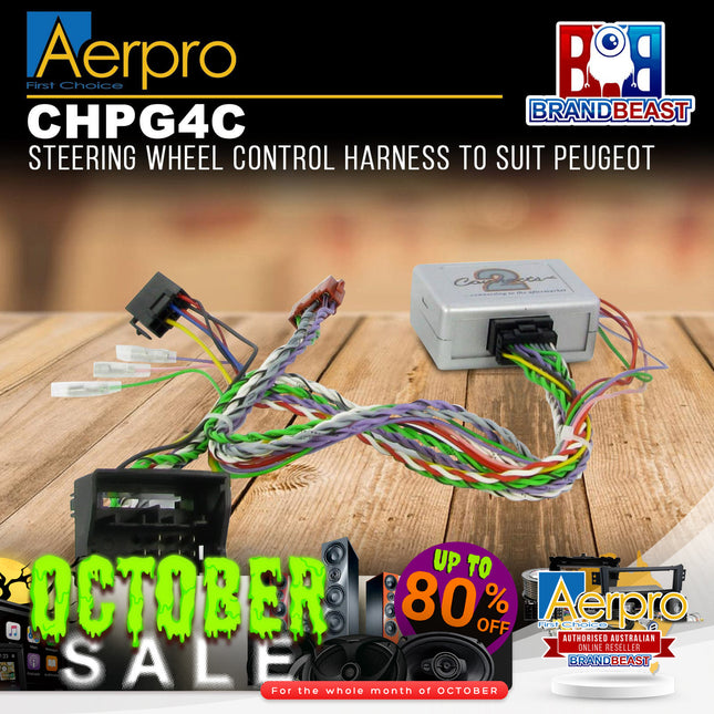 Aerpro CHPG4C Steering Wheel Control Harness Suit Peugeot