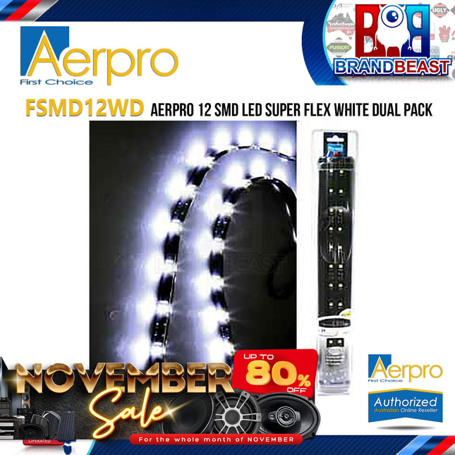 Aerpro FSMD12WD Dual Pack 12 SMD LED Super Flex White