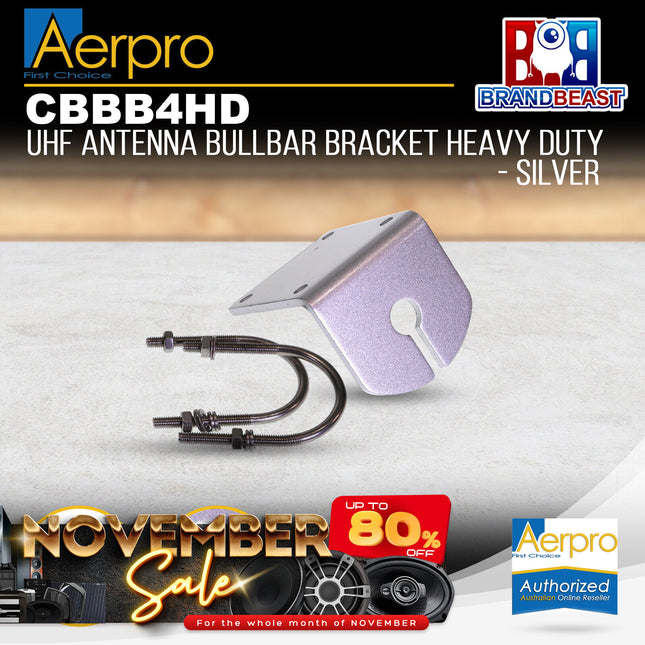 Aerpro CBBB4HD Aluminium Universal Bull Bar Mount UHF Antenna Bracket