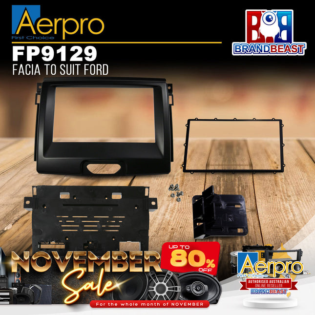 Aerpro FP9129 Double DIN Black Facia Kit Suit Ford Everest/Ranger Models