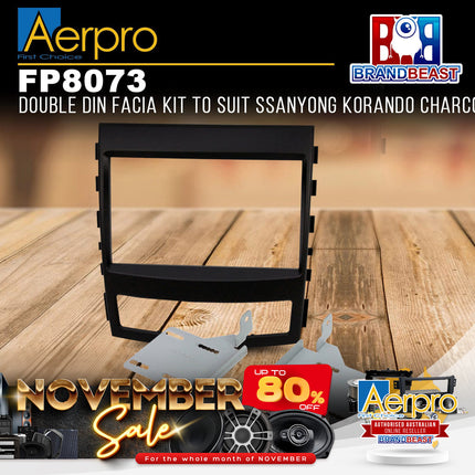 Aerpro FP8073 Double DIN Facia Kit To Suit Ssanyong Korando Charcoal