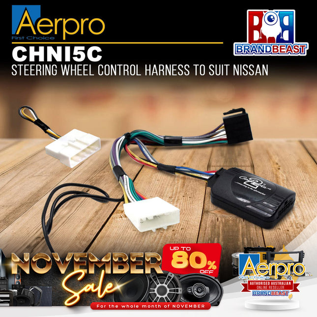 Aerpro CHNI5C Steering Wheel Control Harness With Bluetooth Bypass Suit Nissan