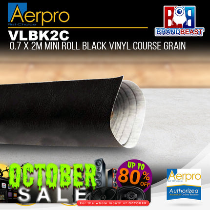 Aerpro VLBK2C .7 X 2m Mini Roll Black Vinyl Coarse Grain