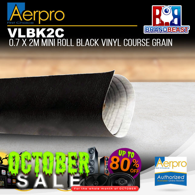 Aerpro VLBK2C .7 X 2m Mini Roll Black Vinyl Coarse Grain