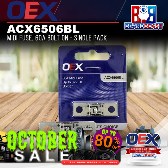 OEX ACX6506BL Midi Fuse, 60A Bolt On - Single Pack