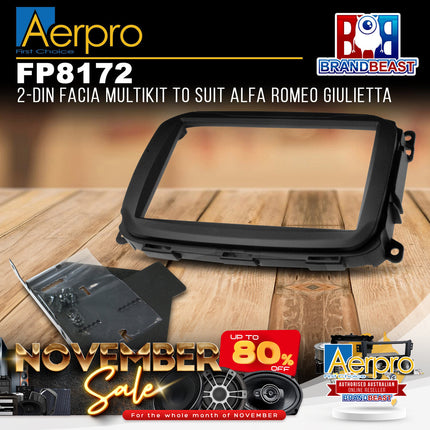 Aerpro FP8172 Double DIN Black Facia Kit Suit Alfa Romeo Giulietta 2014