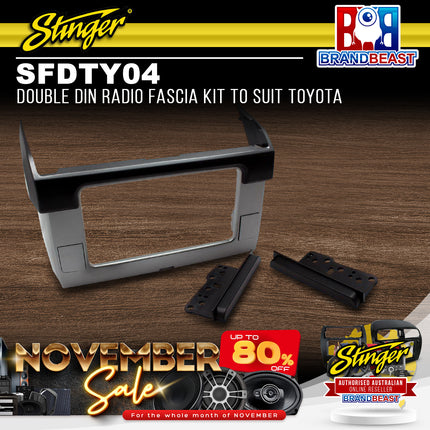 Stinger SFDTY04 Double DIN Radio Fascia Kit to Suit Toyota
