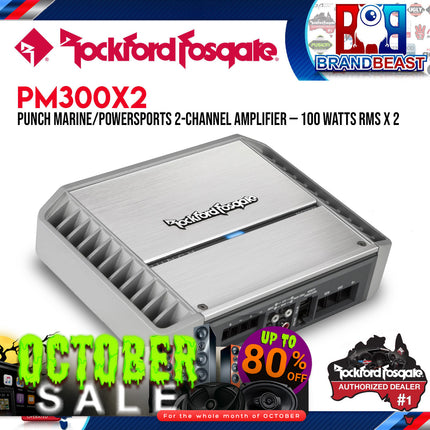 Rockford Fosgate PM300X2 Punch Marine 300 Watt 2-Channel Amplifier
