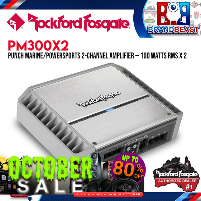 Rockford Fosgate PM300X2 Punch Marine 300 Watt 2-Channel Amplifier