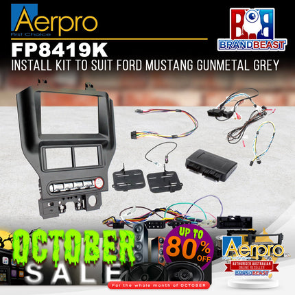 Aerpro FP8419K Double DIN Gunmetal Grey Install Kit Suit Ford Mustang 2015 - ON