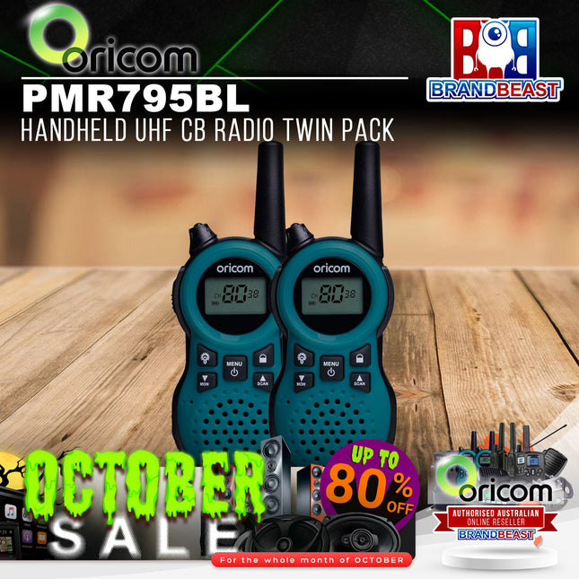 Oricom PMR795BL Handheld UHF CB Radio Twin Pack